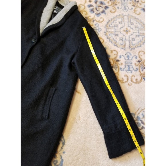 Rare HOLLIS ALPACA Peruvian Long Black Grey COAT Women's L Large Peru Max Ralph - Picture 10 of 11